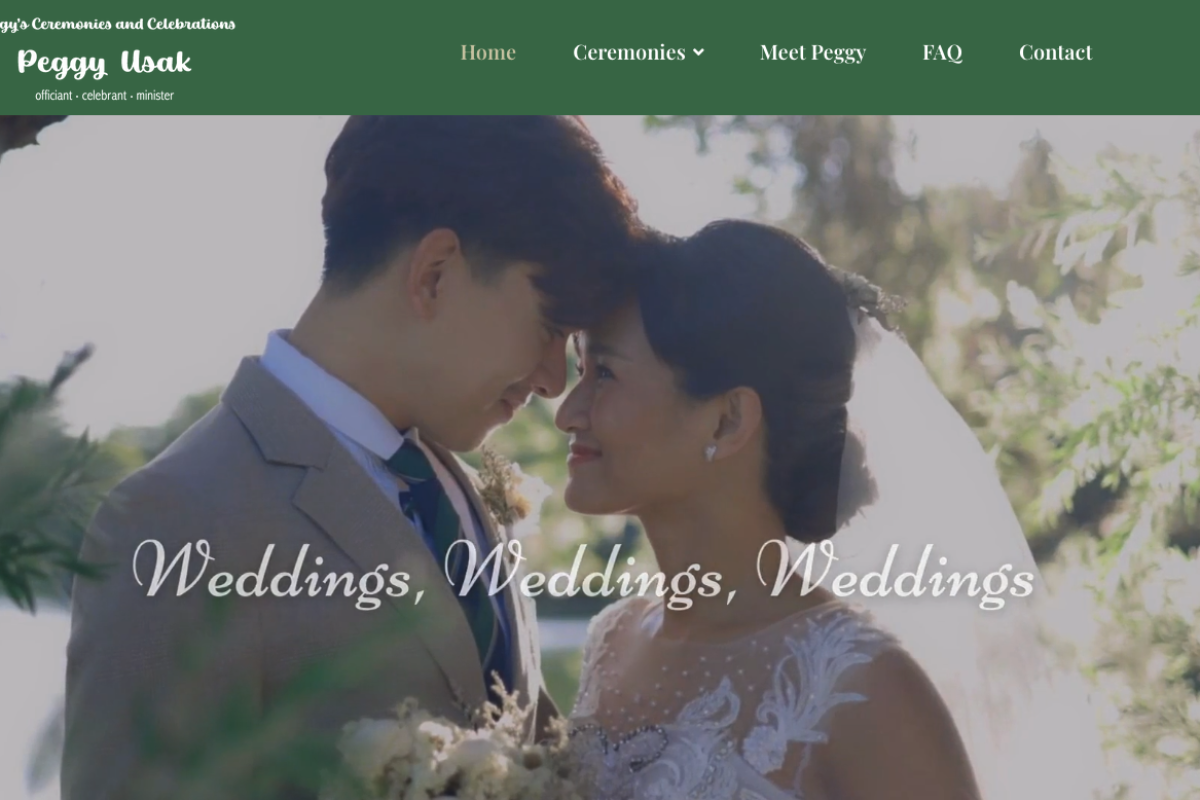 peggysceremonies.com Website Screenshot