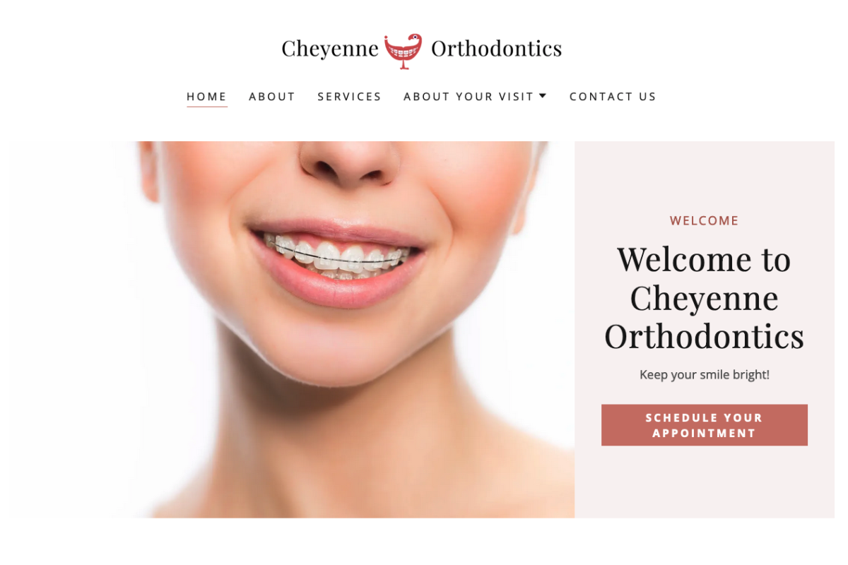 Cheyenne Orthodontics Website, portfolio Example