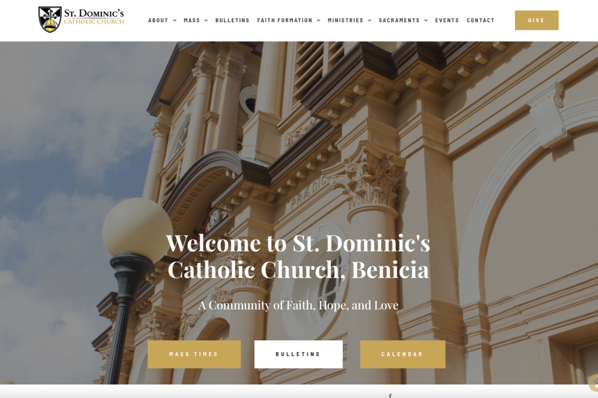 saint dominic church Website Screenshot